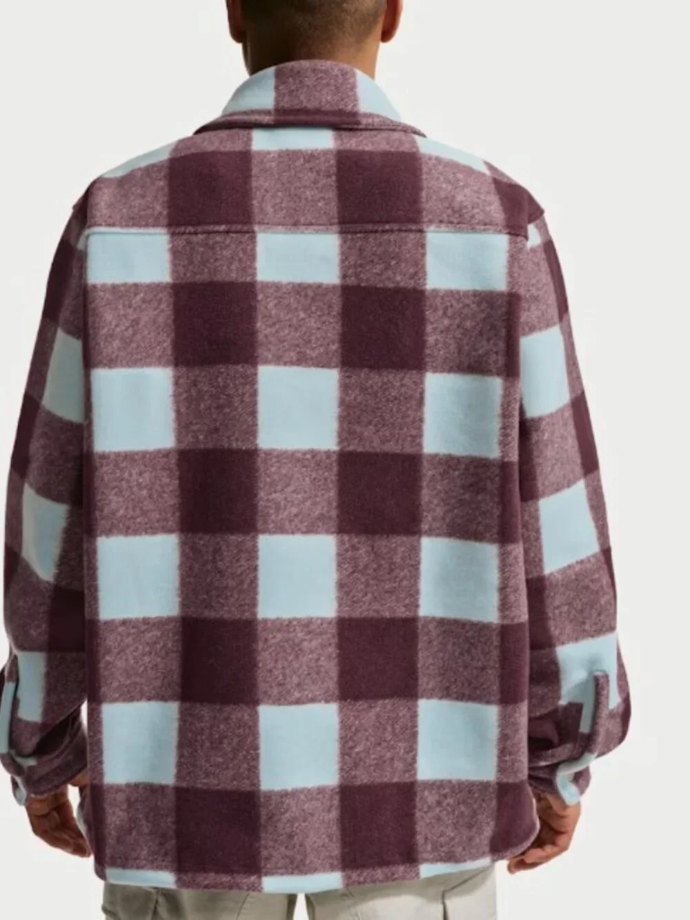 Nike SB Essential Skate Shirt Jacket Glacier Blue Burgundy HV1421-474 Men Size M